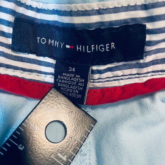 Tommy Hilfiger Men's Light Blue Chino Shorts Size 34 Cotton Casual Summer Wear - Picture 3 of 7